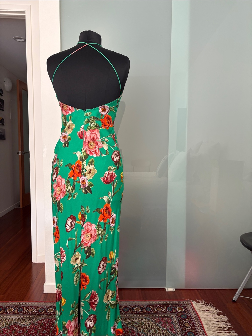 Alice + Olivia Green Floral Slip Maxi Dress - Picture 2 of 2